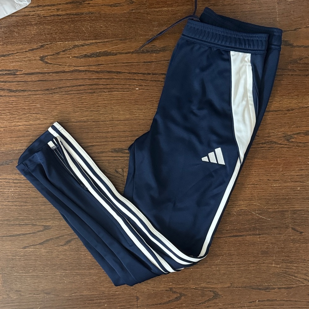 Adidas Kids Navy and White Joggers